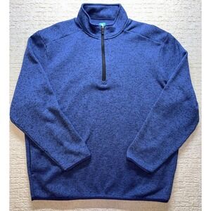 Pro Tour Quarter Zip Pullover‎ Mens XL Blue Marled Fleece Golf Sweater